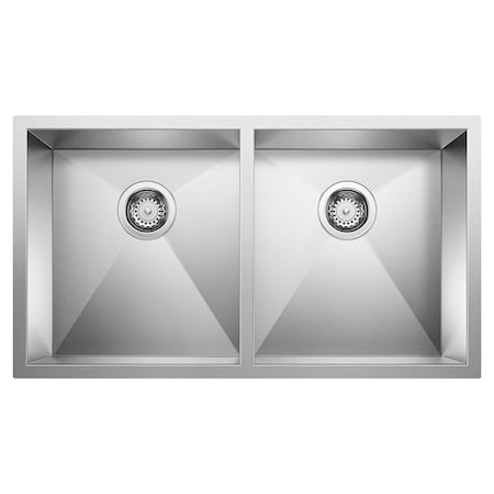 Blanco Quatrus 32 in. Undermount Double Basin Stainless Steel Kitchen Sink 443053